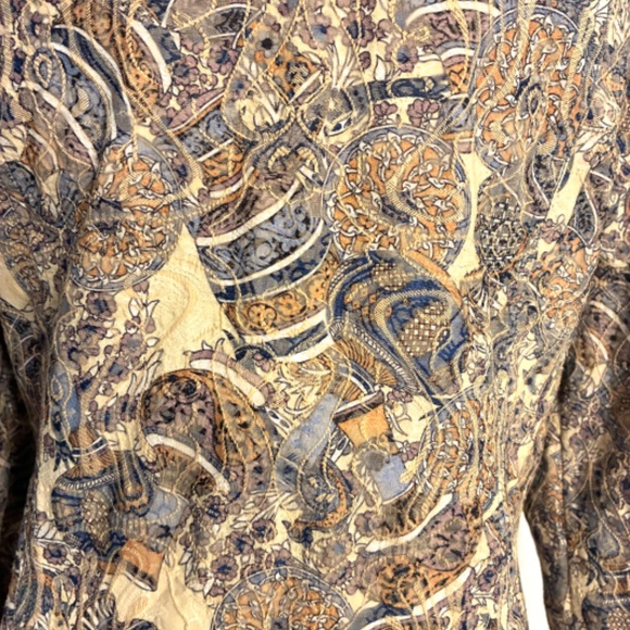 Cotton/Spandex Blend Jacket, Size Large, Geometric with Embroidery, Analogy - Picture 3 of 4